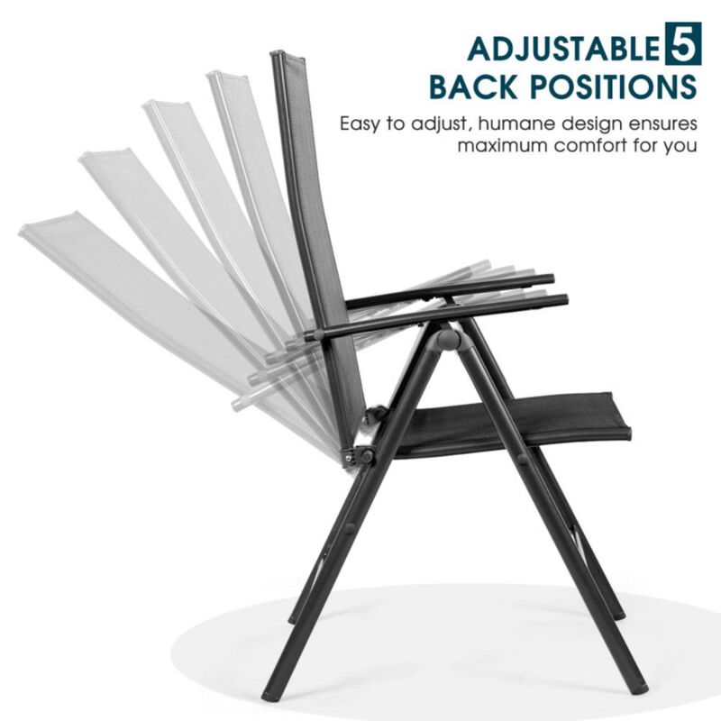 Hivvago Set of 2 Adjustable Portable Patio Folding Dining Chair Recliners