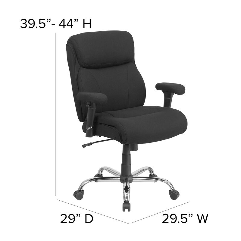 HERCULES Series Big & Tall 400 lb. Rated Fabric Ergonomic Task Office Chair with Line Stitching and Adjustable Arms image number 5