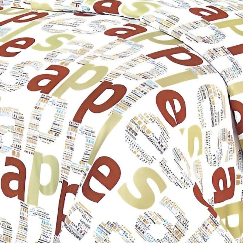 4 Piece Apple Letter Duvet Cover Set 100% Cotton Comfortable Bedroom Bedding Set image number 2