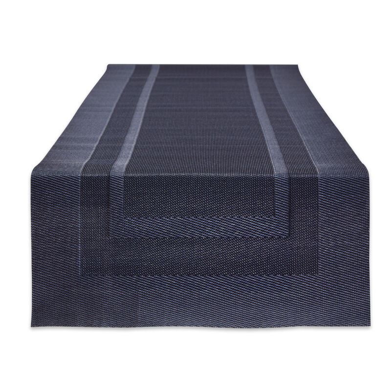 72" Stonewash Blue Solid Double Framed Table Runner