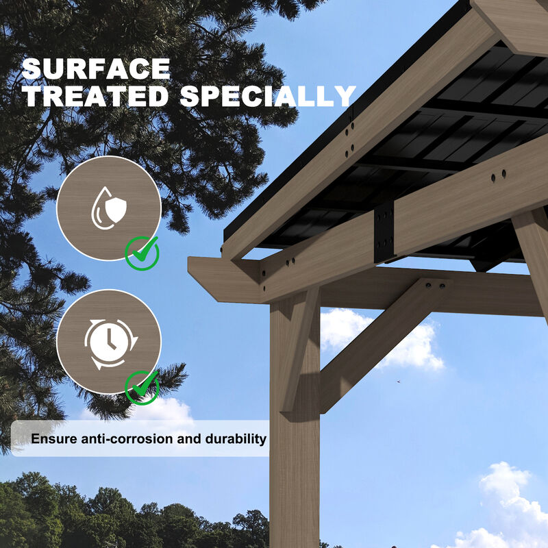 Clihome 12X20ft Solid Cedar Fir Wood Tilt Hardtop Tent