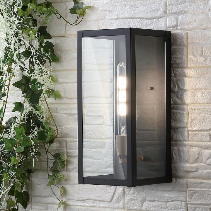 Berlin Modern Industrial Indoor Outdoor Rectangular Iron Glass LED Outdoor Lantern