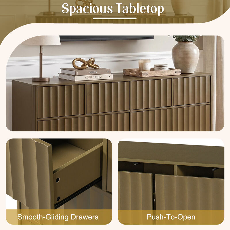 Fipet Mid Century Fluted Dresser image number 3