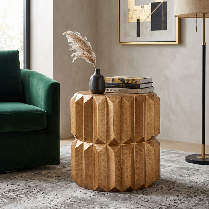 Quessara Copper Faceted End Table