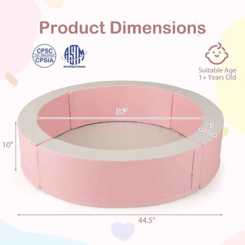 Hivvago Detachable Foam Ball Pit with 50 Colorful Ocean Balls