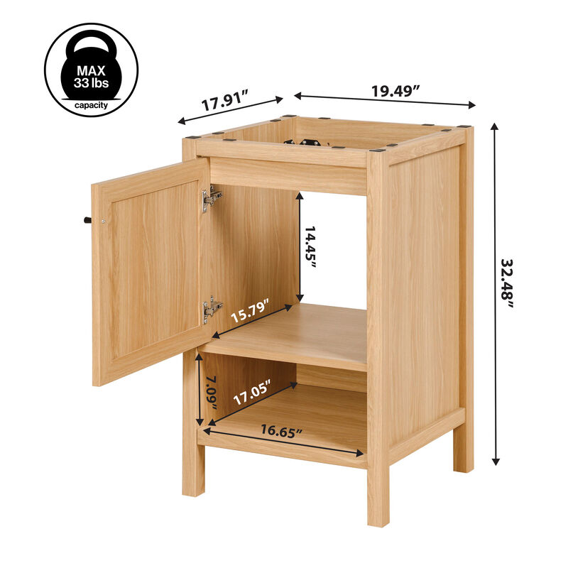 Jasper 36 in. W x 18 in. D x 33 in. H Rattan Modern Coastal 2-Shelf Bath Vanity Cabinet Only (Sink Basin Not Included)