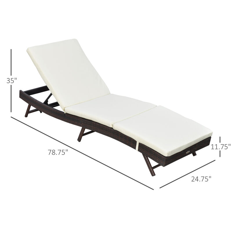 Hivvago PE Rattan Patio Chaise with Reclining Backrest image number 2