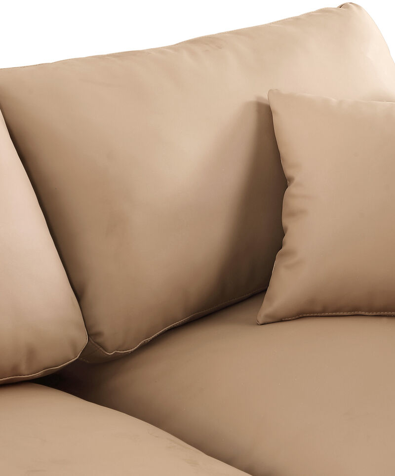 Meridian Furniture Comfy Tan Vegan Leather Modular Sofa