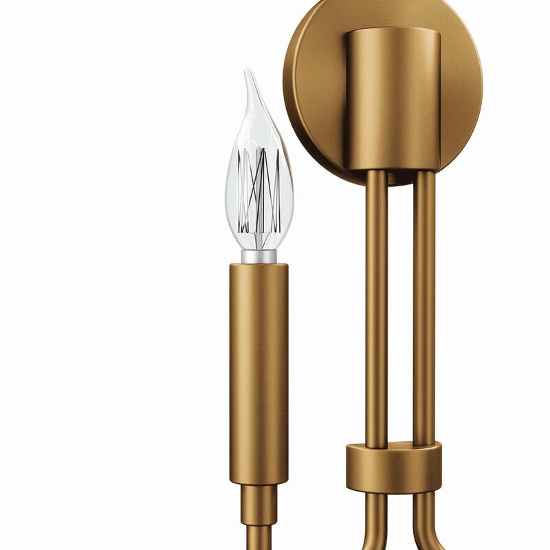 Modway Rekindle 2-Light Wall Sconce in Satin Brass, Brown, 3.5 x 9 x 12.5 image number 3