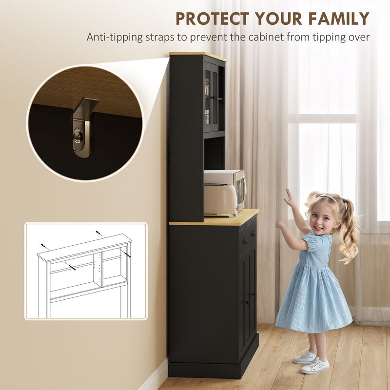 Hivvago Kitchen Storage Hutch with Adjustable Shelves image number 5