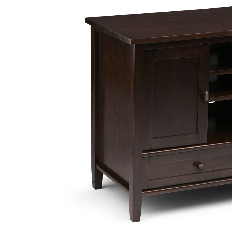 Warm Shaker SOLID WOOD 47 inch Wide Transitional TV Media Stand in Tobacco Brown For TVs up to 50 inches