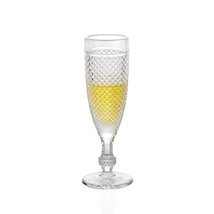 Grassi Chroma Clear Champagne Flutes Glass (5.1 oz. set of 6)