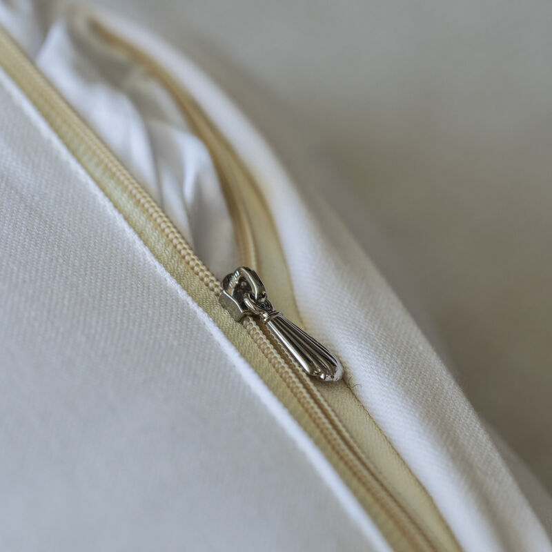 16" Handwoven Cotton Throw Pillow Cover with Small White Tufted Diamond Pattern and Tassel Corners with Filler, White