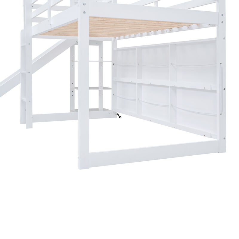 Merax Wood House Loft bed with Slide