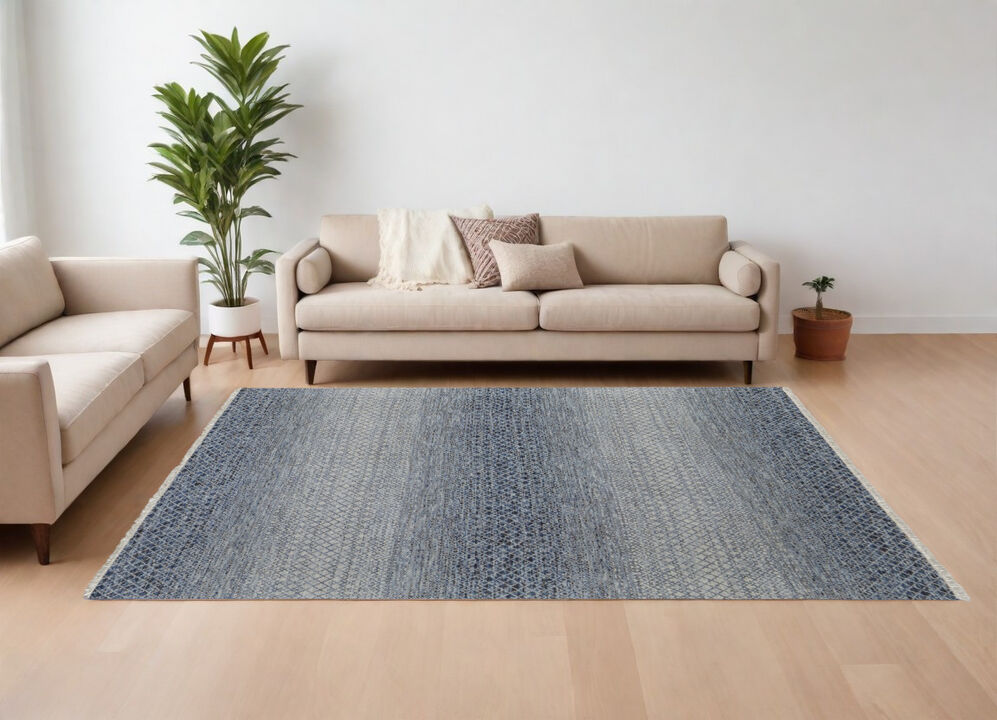 HomeRoots Wool Hand Knotted Area Rug With Fringe