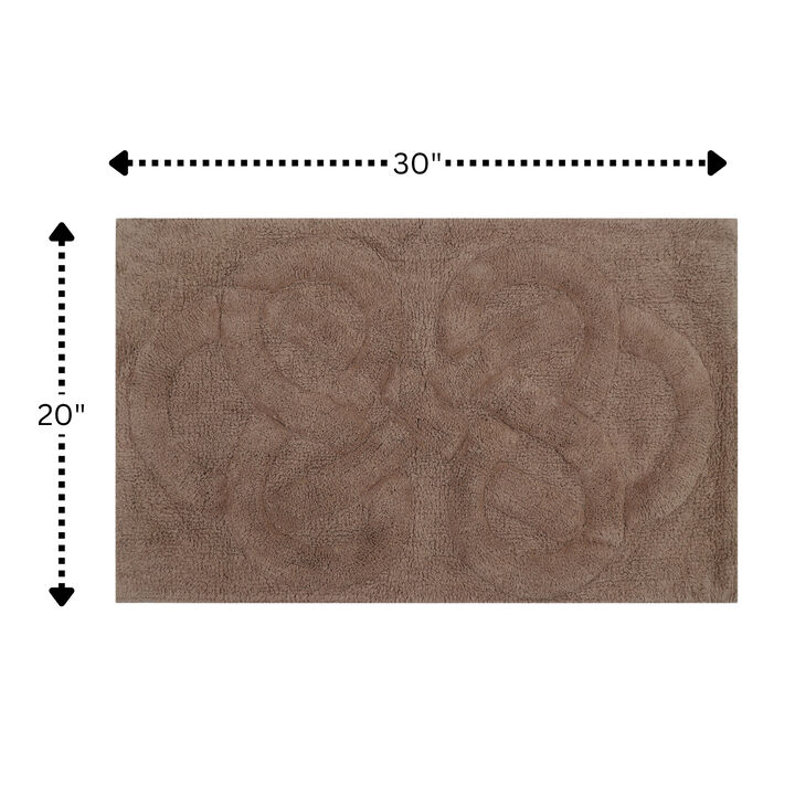 Knightsbridge Tuft Twisted 220 GSF Non Skid Back Bath Rug 20 x 30 - Natural