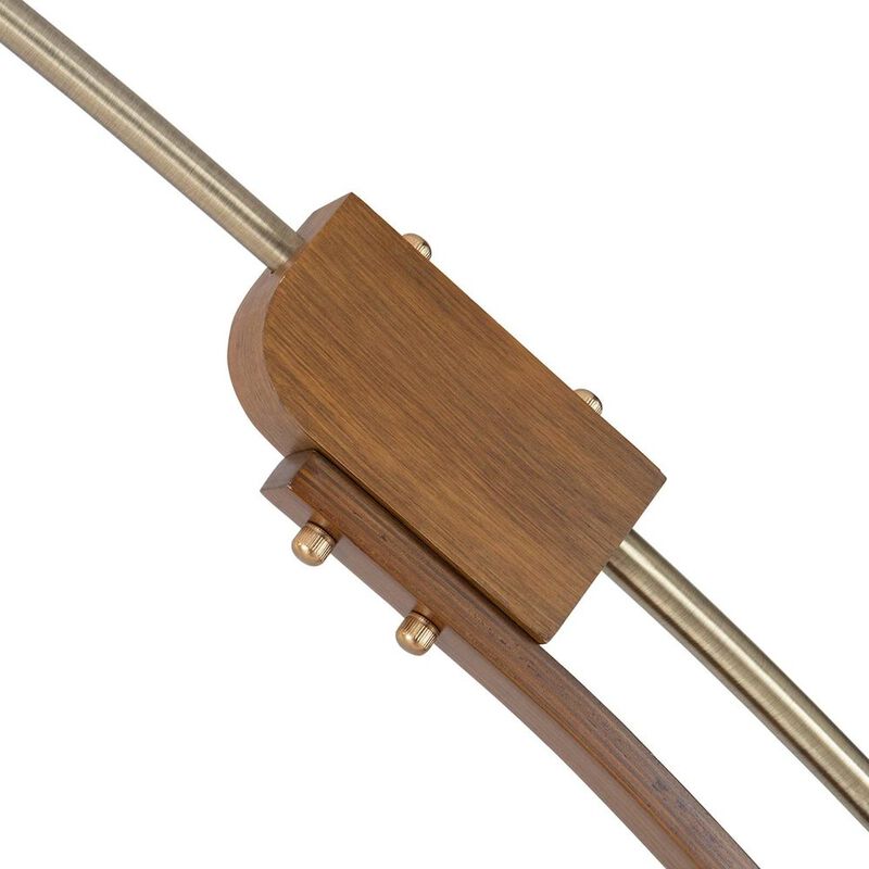NOVA OF CALIFORNIA Melmar Arc Floor Lamp - Weathered Brass and Walnut, Dimmer Switch, V-base