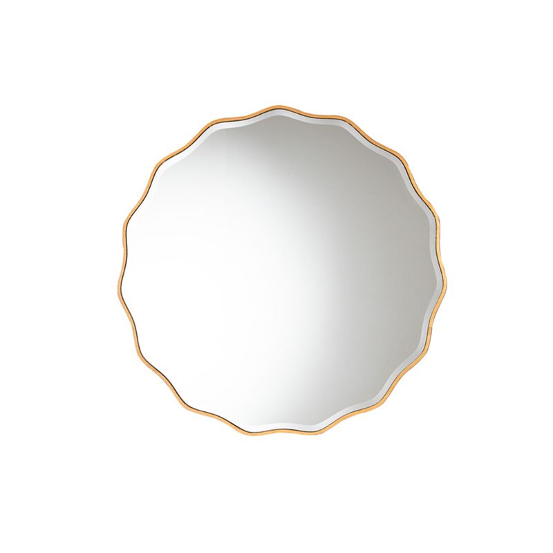 Baxton Studio Weston Modern Glam and Luxe Antique Goldleaf Finished Wood Accent Wall Mirror