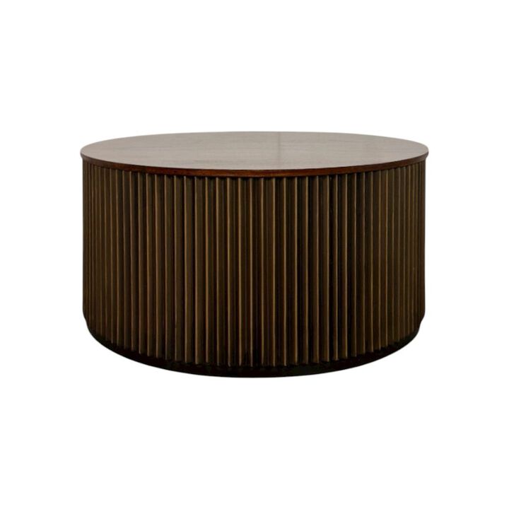 Carolina Chair & Table Harmony 36 Brass Groove Coffee Table - Black Honed