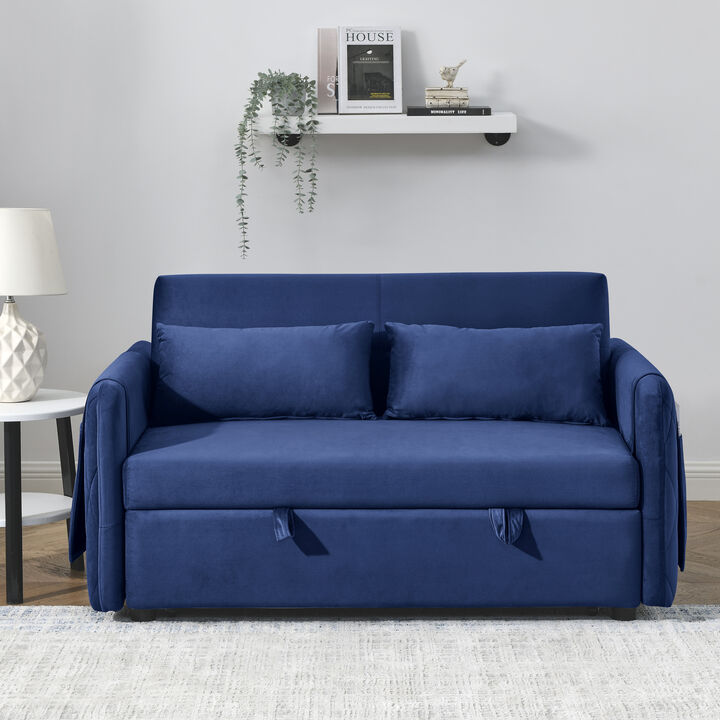 Merax Modern Convertible Sofa Bed with 2 Detachable Arm Pockets