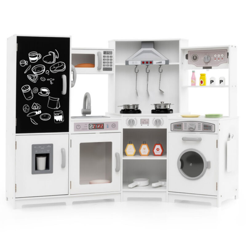 Large Pretend Play Kitchen Set with Lights and Sounds for Kids Playroom image number 0