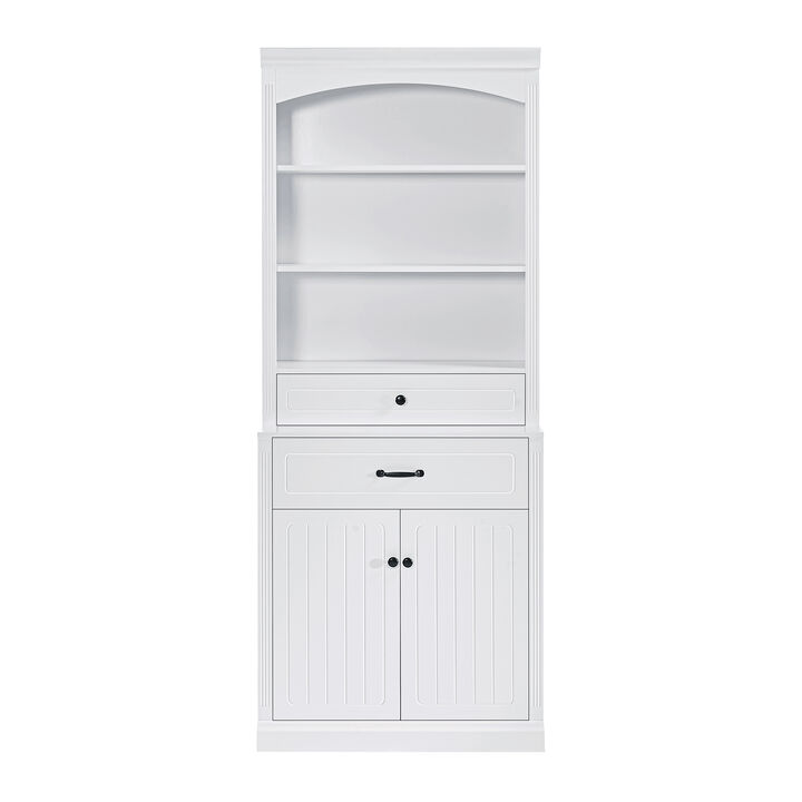 Merax White Bathroom Storage Cabinet with Two Doors