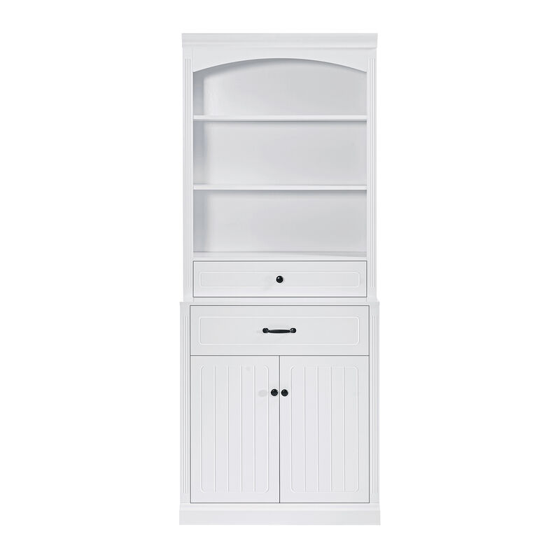 Merax White Bathroom Storage Cabinet with Two Doors
