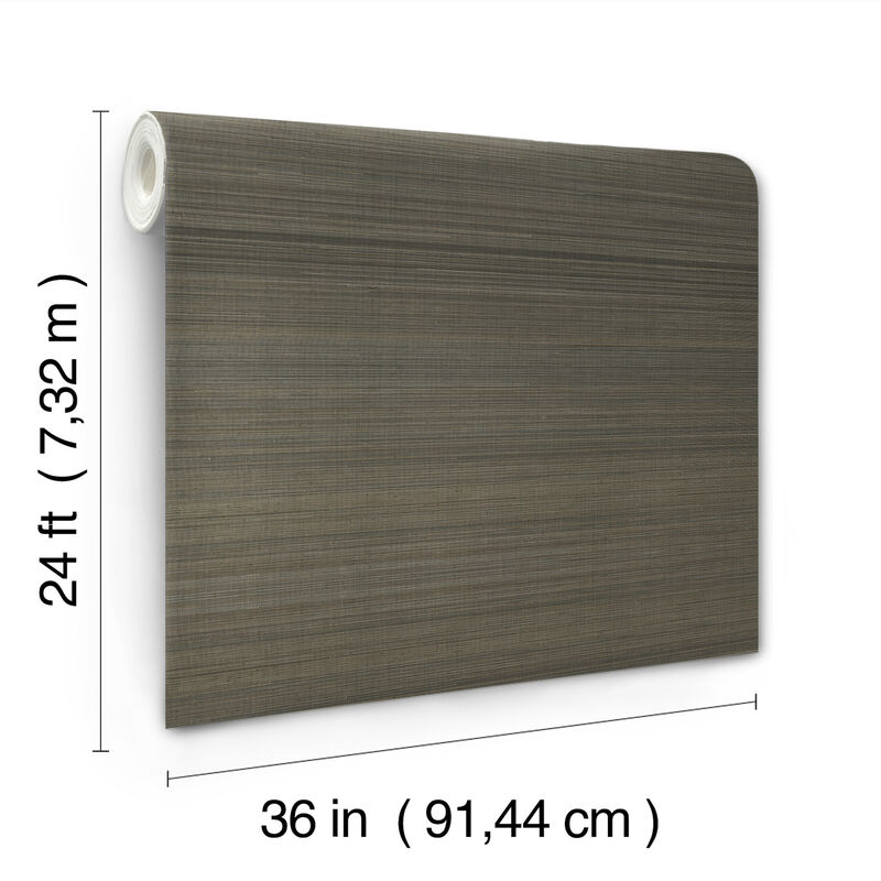 Tailored Abaca Walnut Wallpaper (Set of 2) image number 3