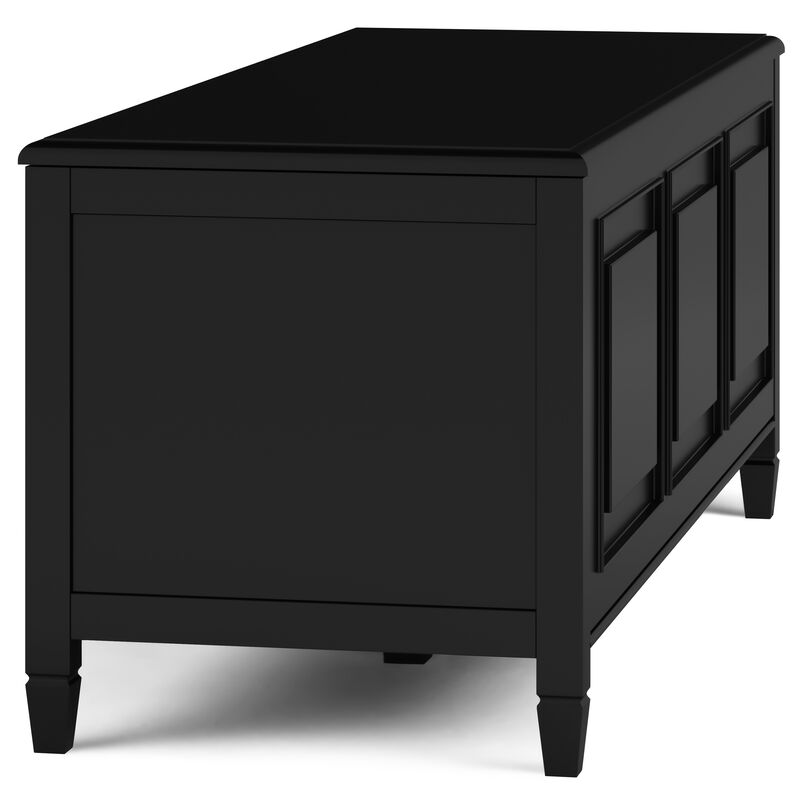 Connaught SOLID WOOD 51 inch Wide Traditional Storage Bench Trunk in Black
