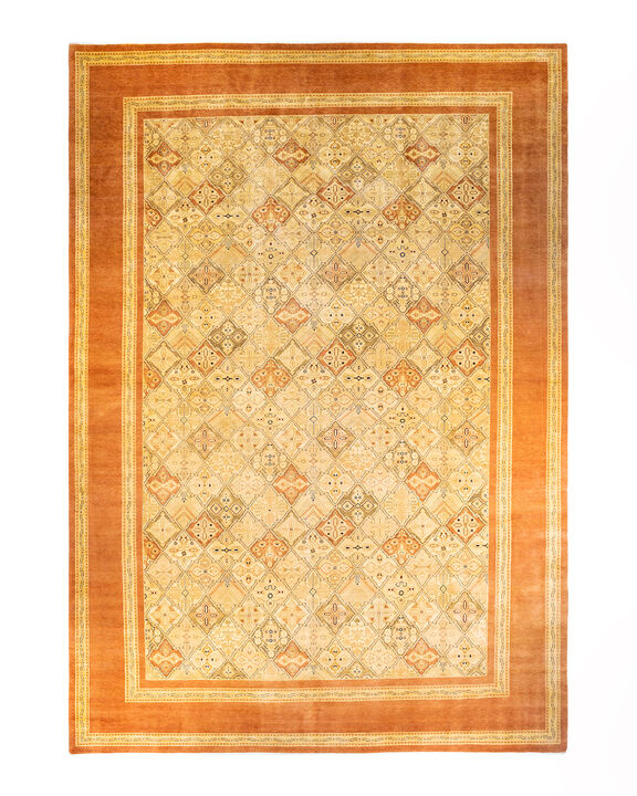 Eclectic, One-of-a-Kind Hand-Knotted Area Rug  - Brown, 12' 1" x 17' 8"