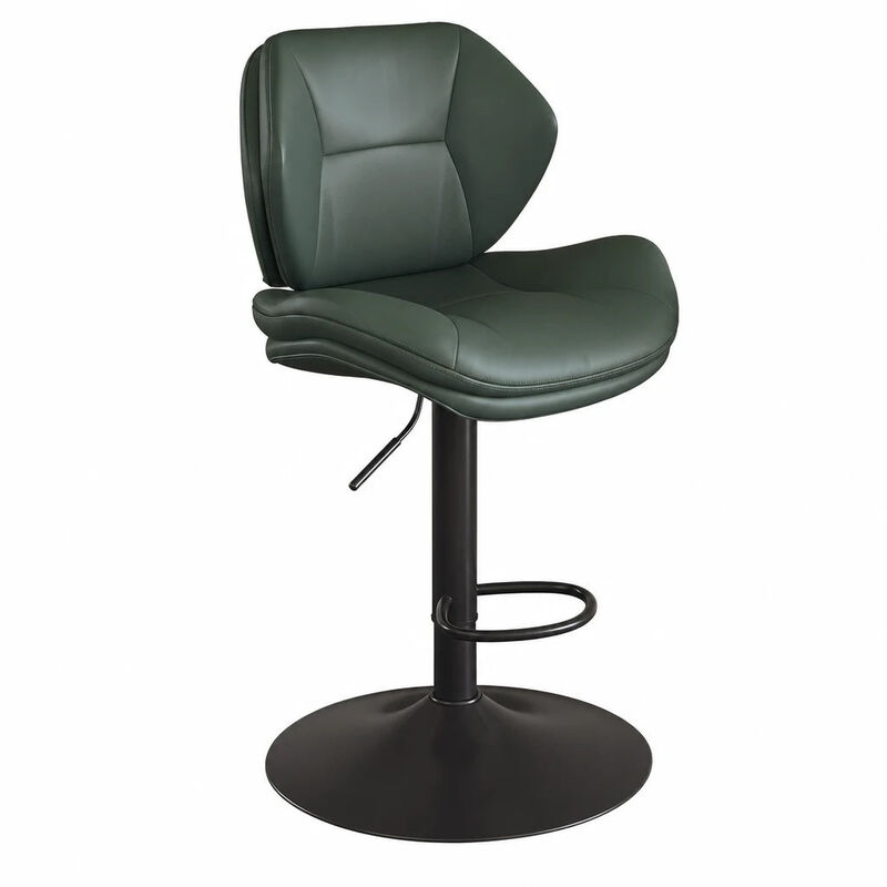 Modern Ergonomic PU Leather Bar Stools, Adjustable Counter Height Stools with Double-Layer Cushion, Steady Stainless Steel Frame Rustic Kitchen Island Chairs for Outdoor image number 0
