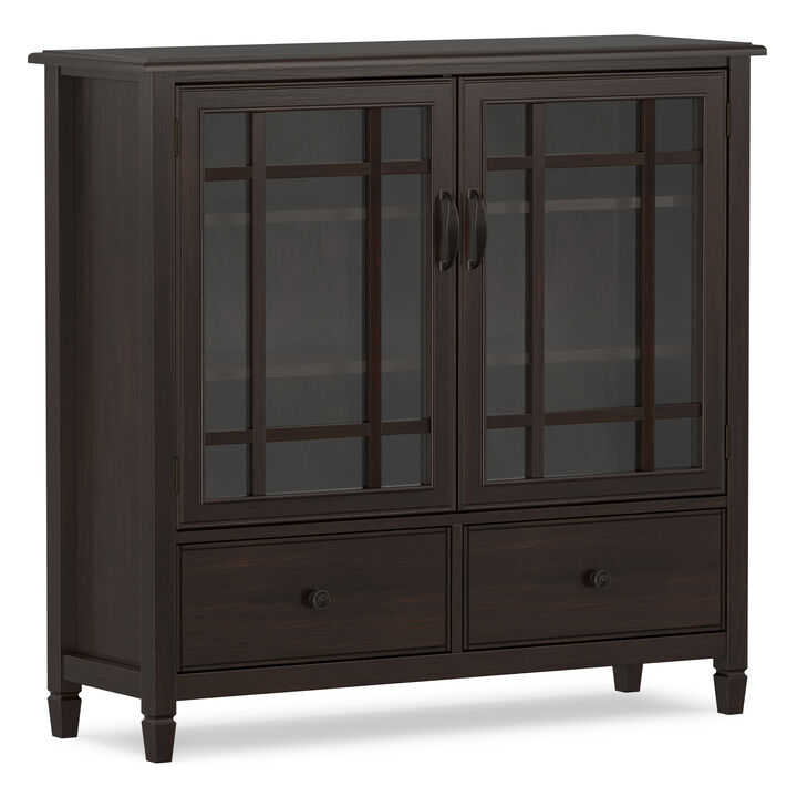 Connaught SOLID WOOD 46 inch Wide Traditional Tall Storage Cabinet in Dark Chestnut Brown