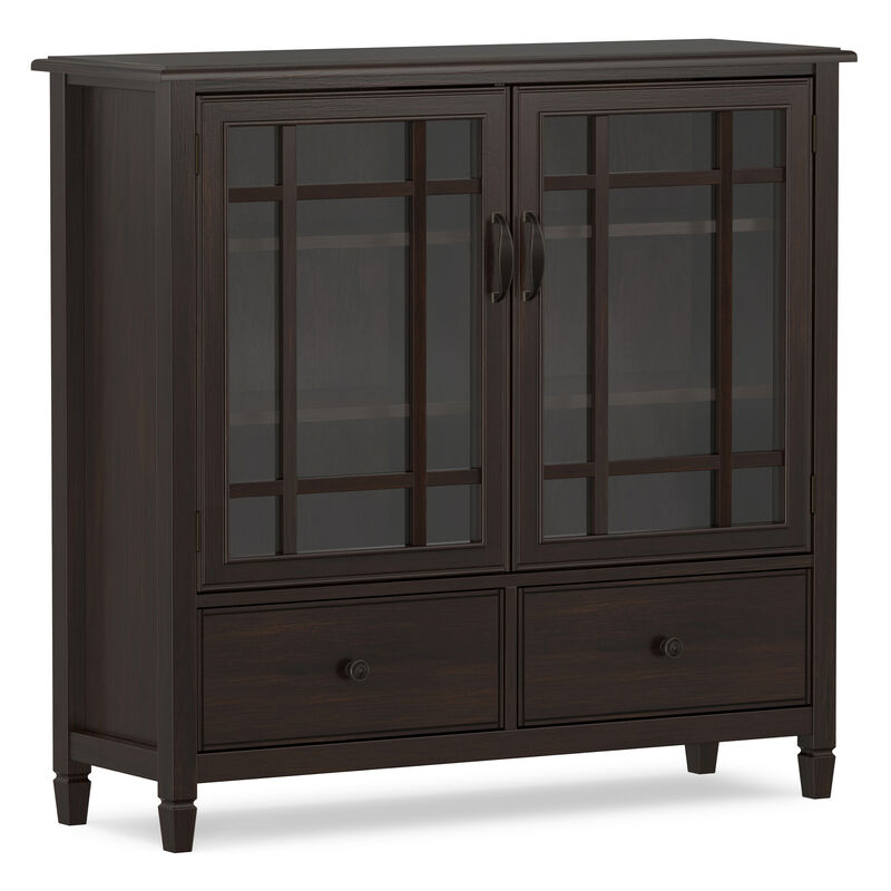 Connaught SOLID WOOD 46 inch Wide Traditional Tall Storage Cabinet in Dark Chestnut Brown image number 0