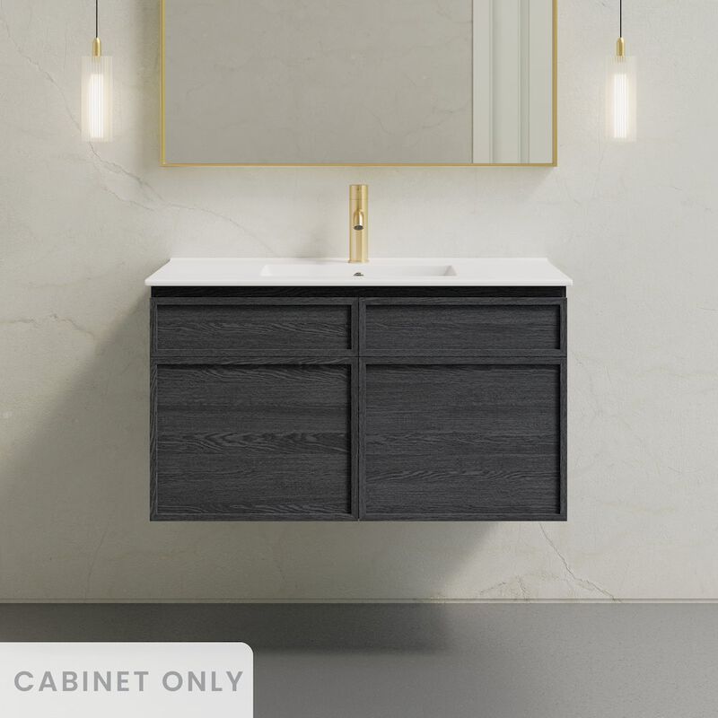 St. Tropez 36" Wall-Mounted Bathroom Vanity Cabinet without Top in Black Oak image number 1