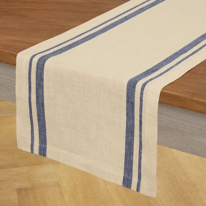 Linen Table Runner - French Stripe