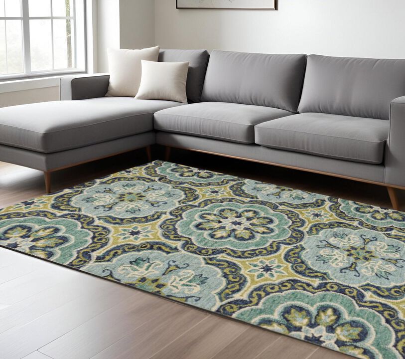 HomeRoots Wool Geometric Hand Tufted Area Rug