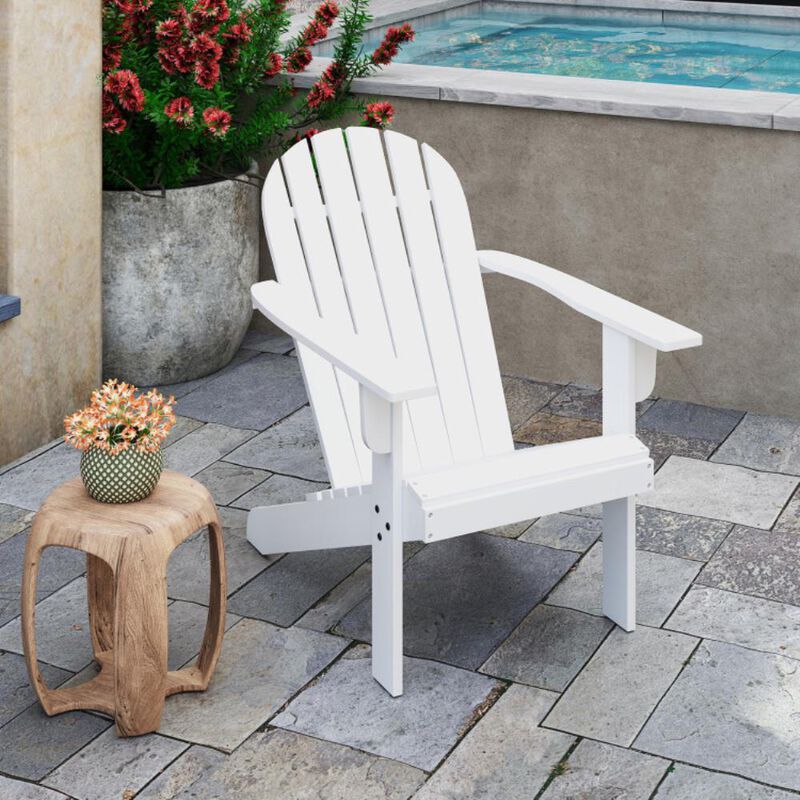 Hivvago Acacia Wood Lounge Patio Adirondack Chair with Inclined Seat