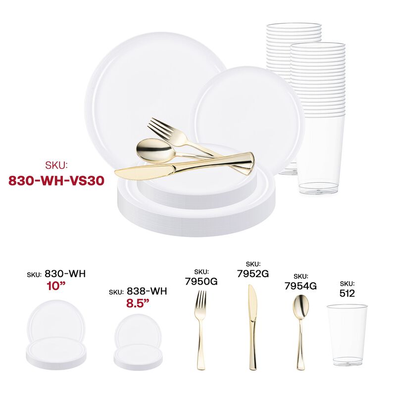 Flat Round Plastic Wedding Value Set (30 Sets) image number 5