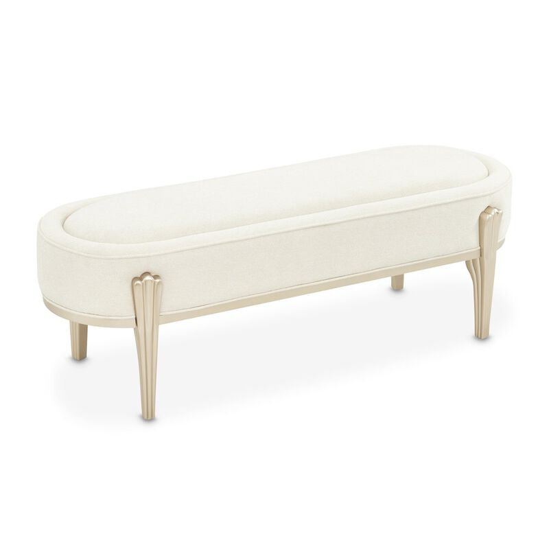 Michael Amini Camellia Field Bench - Caramel image number 9
