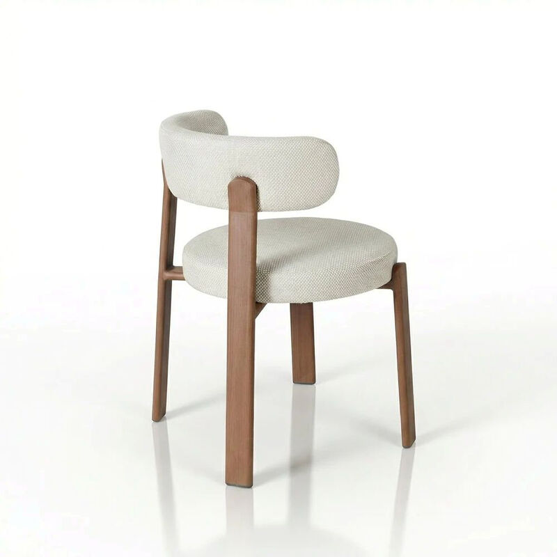 Upholstered Curved Back Wood-look Metal Frame 2pc Dining Chairs image number 3