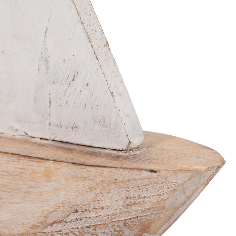 Wood, 14" Sailboat, Natural/white image number 4