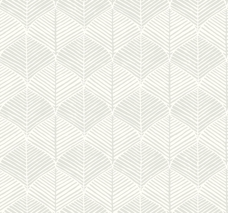 Palm Thatch White & Grey Wallpaper