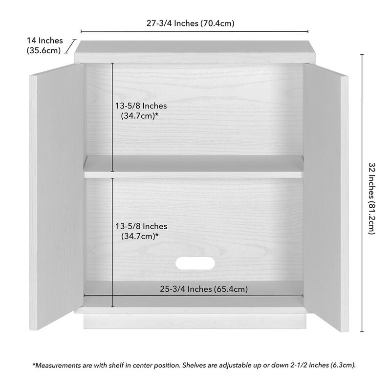 Hudson&Canal Alston 28 Wide Rectangular Accent Cabinet in White