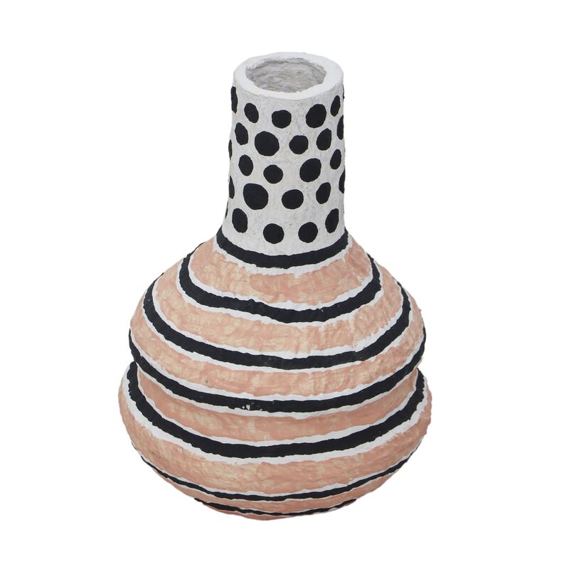 Cotton Mache Vase in Lisbon Tile