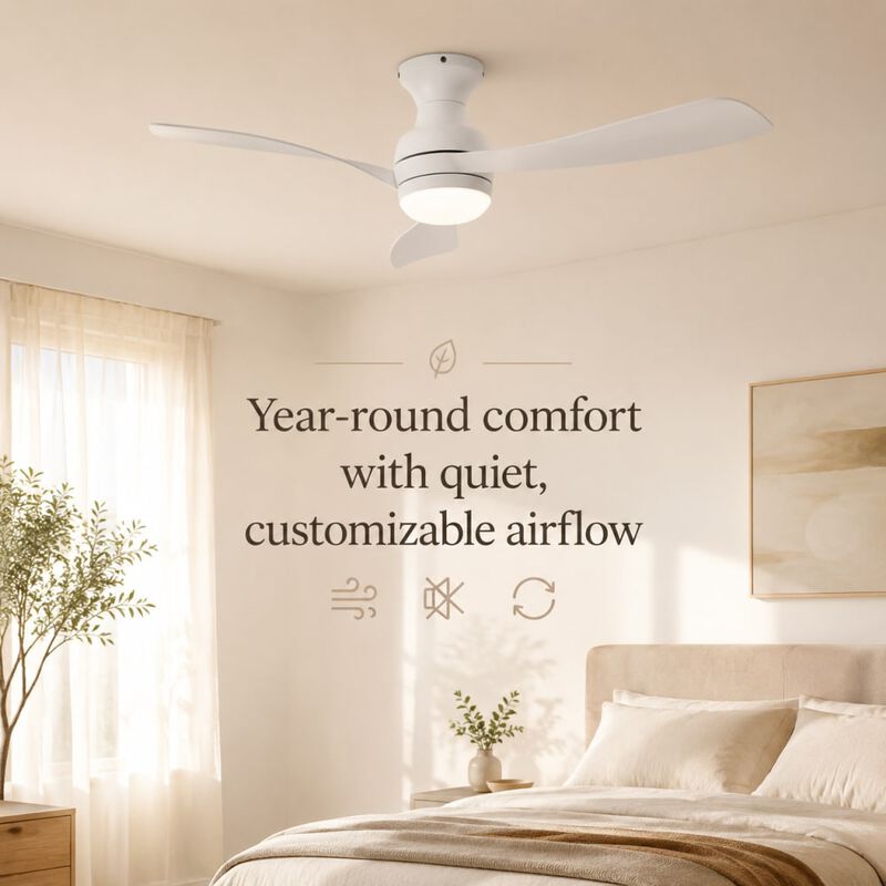 52" Ceiling Fan with Dimmable LED Light, Reversible DC Motor and Remote Control image number 4