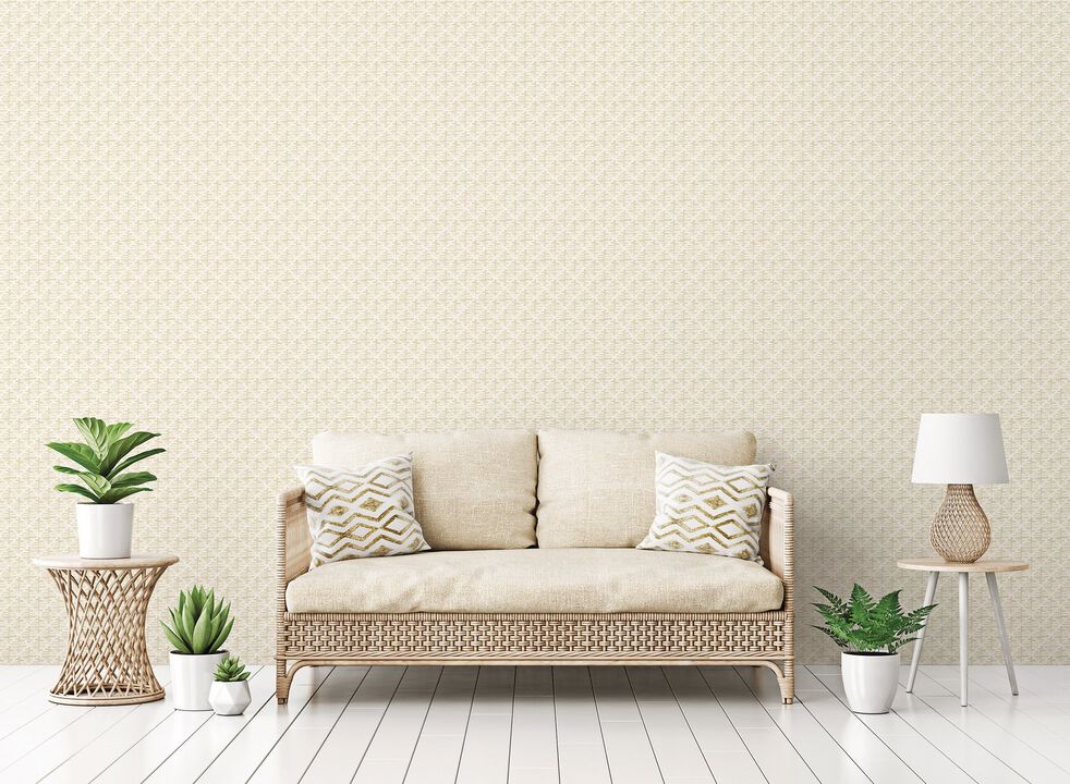 Bazaar Block Print Beige Wallpaper G78292
