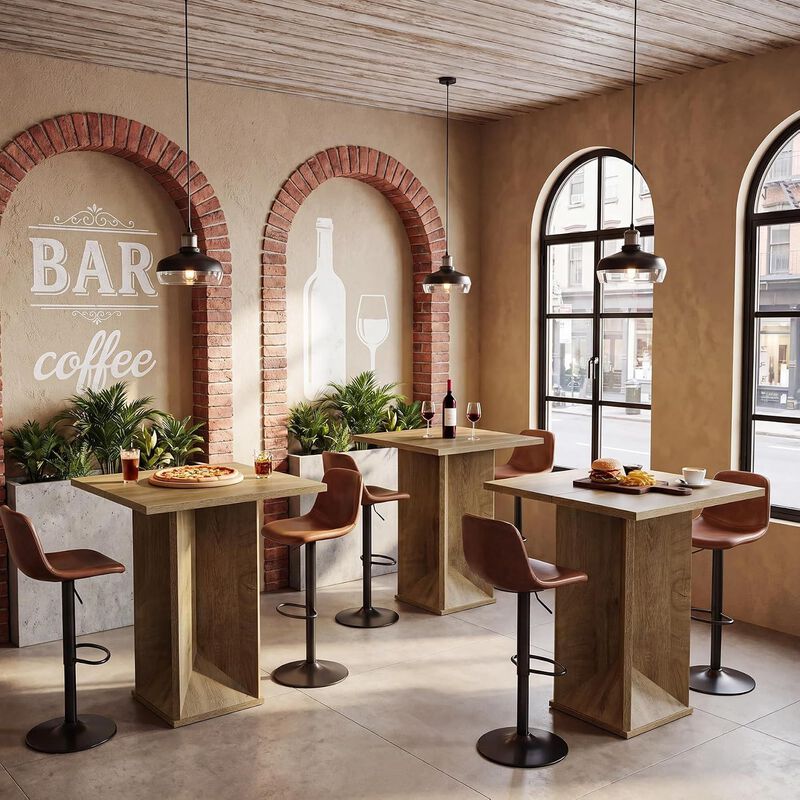 31 Inch Brown Square Bar Table with Counter Height Design for Home Bar image number 6