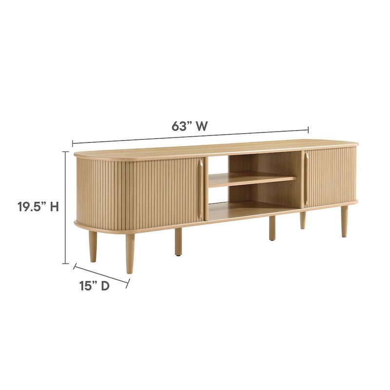 Modway EEI-6795-OAK Contour Wood, Oak, 63" TV Stand image number 2