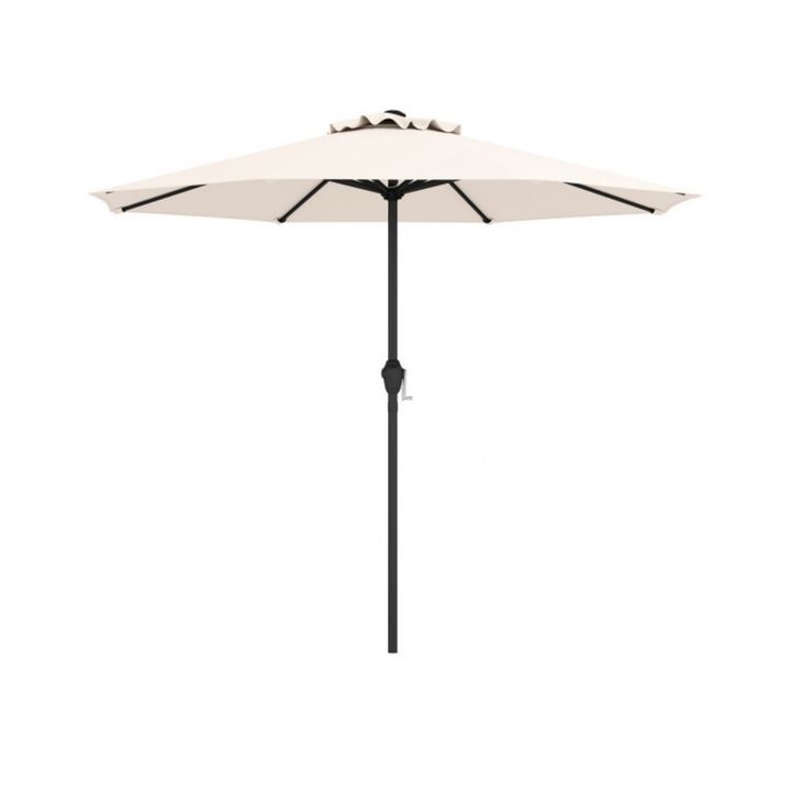 Outdoor Heavy Duty Market Umbrella with Crank Handle and 8 Sturdy Ribs