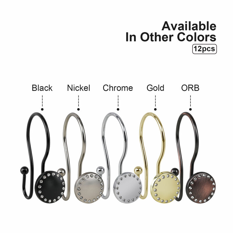 Utopia Alley Rust-Resistant Metal Double Shower Curtain Hooks, Shower Hooks Hangers for Bathroom, Kitchen Utensils, Curtains, Clothing, Towels etc - Set of 12 image number 8